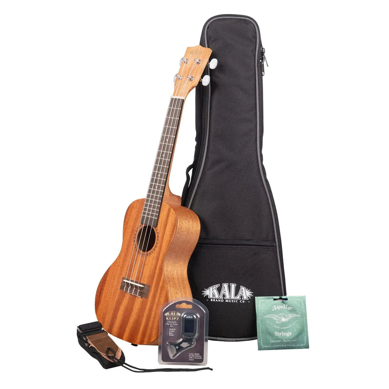 Kala KA15CBNDL Mahogany Concert Ukulele Bundle w/ Bag, Tuner, & Strap