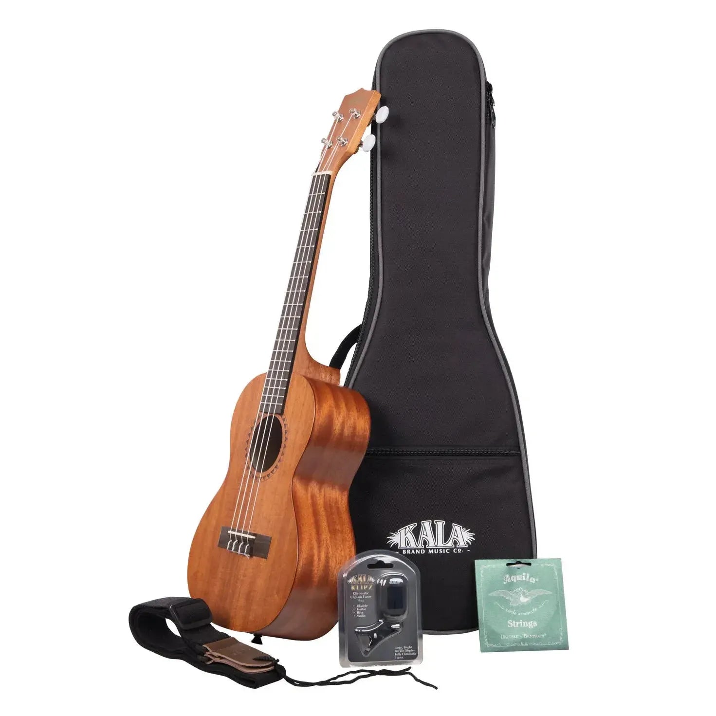 Kala KA15TBNDL Mahogany Tenor Ukulele Bundle w/ Bag, Tuner, & Strap