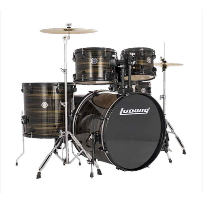Ludwig Accent Drive 5-Piece Drum Set With Cymbals And Hardware-Bronze Swirl-Andy's Music