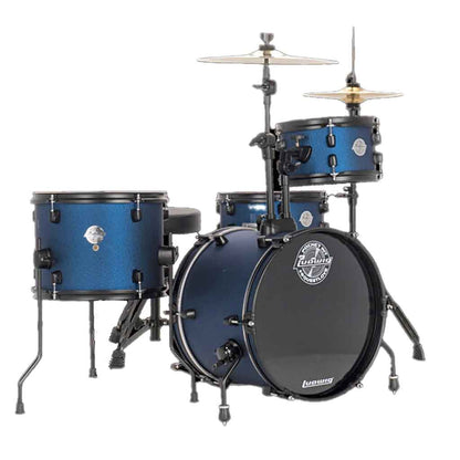 Ludwig Pocket Drum Set For Kids With Cymbals And Hardware-Blue Stardust-Andy's Music