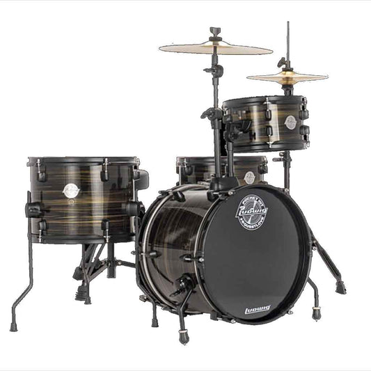 Ludwig Pocket Drum Set For Kids With Cymbals And Hardware-Bronze Swirl-Andy's Music