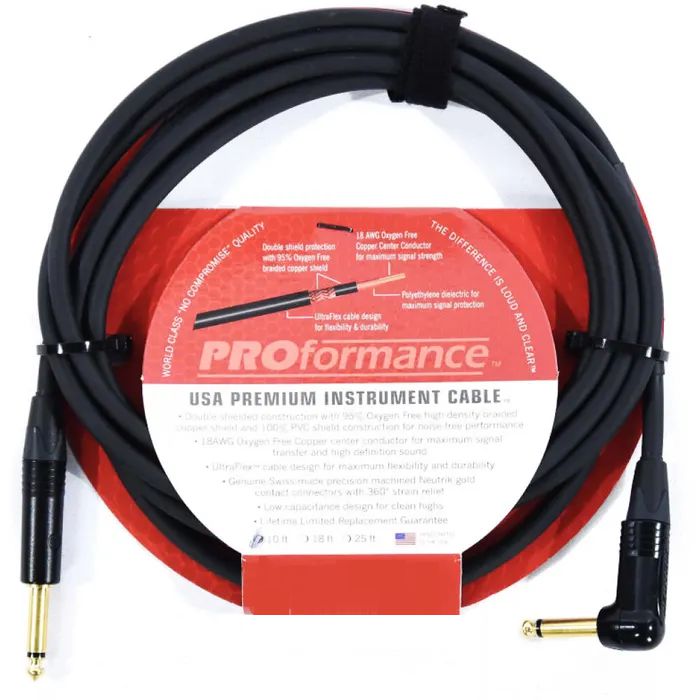 PROformance USA Premium Instrument Cables-18' Right Angle-Andy's Music