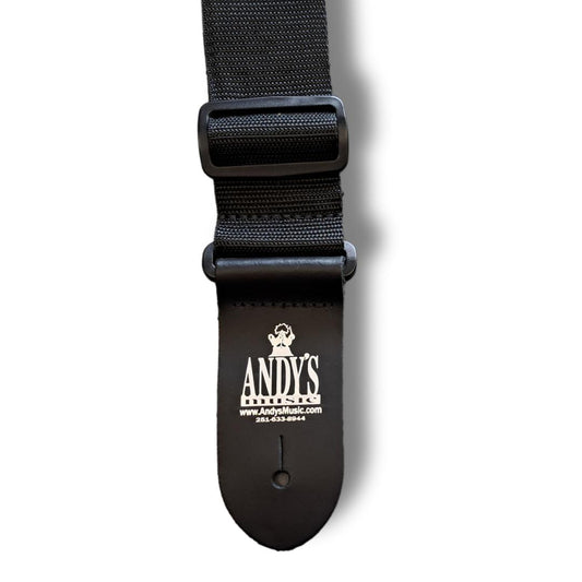 Perri's 2" Black Guitar Strap with Andy's Logo-Andy's Music