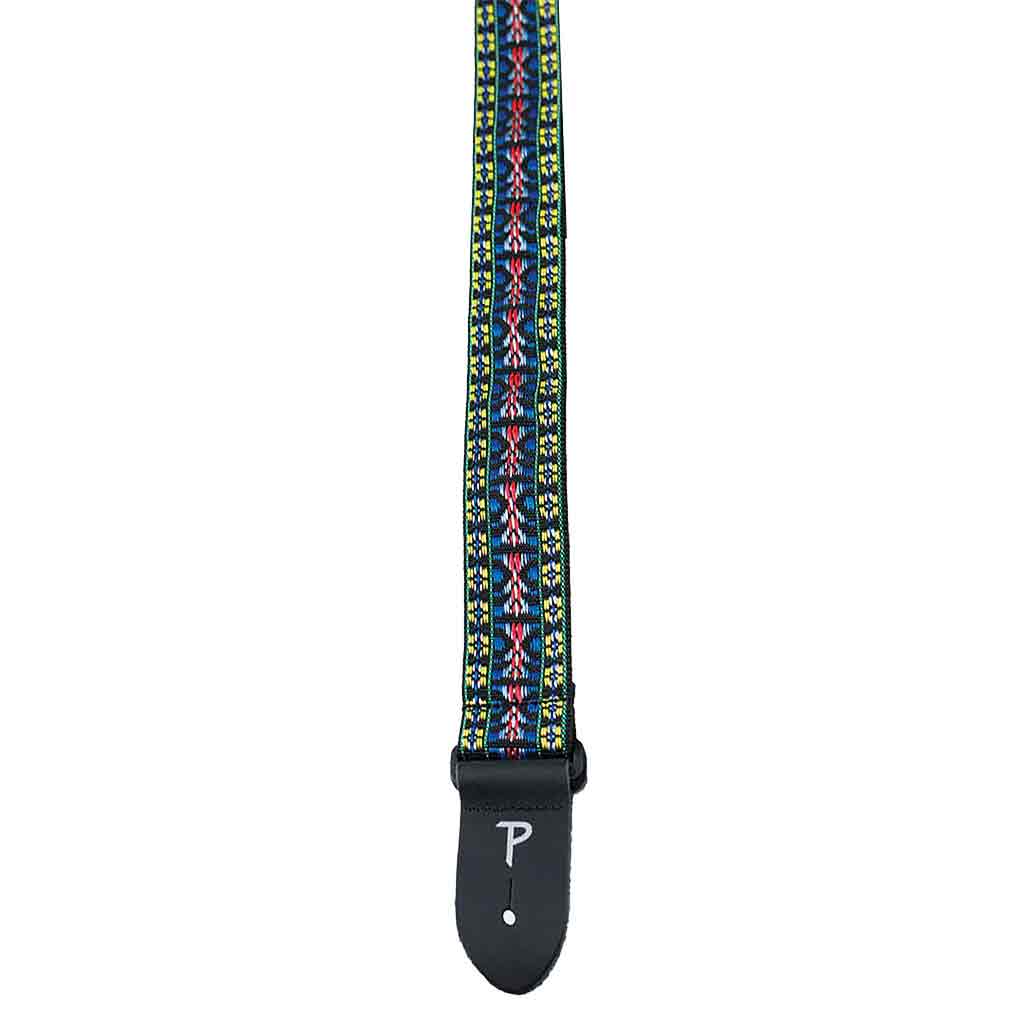 Perris Leather 2-inch Blue, Yellow and Red Hootenanny Guitar Strap - MWSH285-Andy's Music