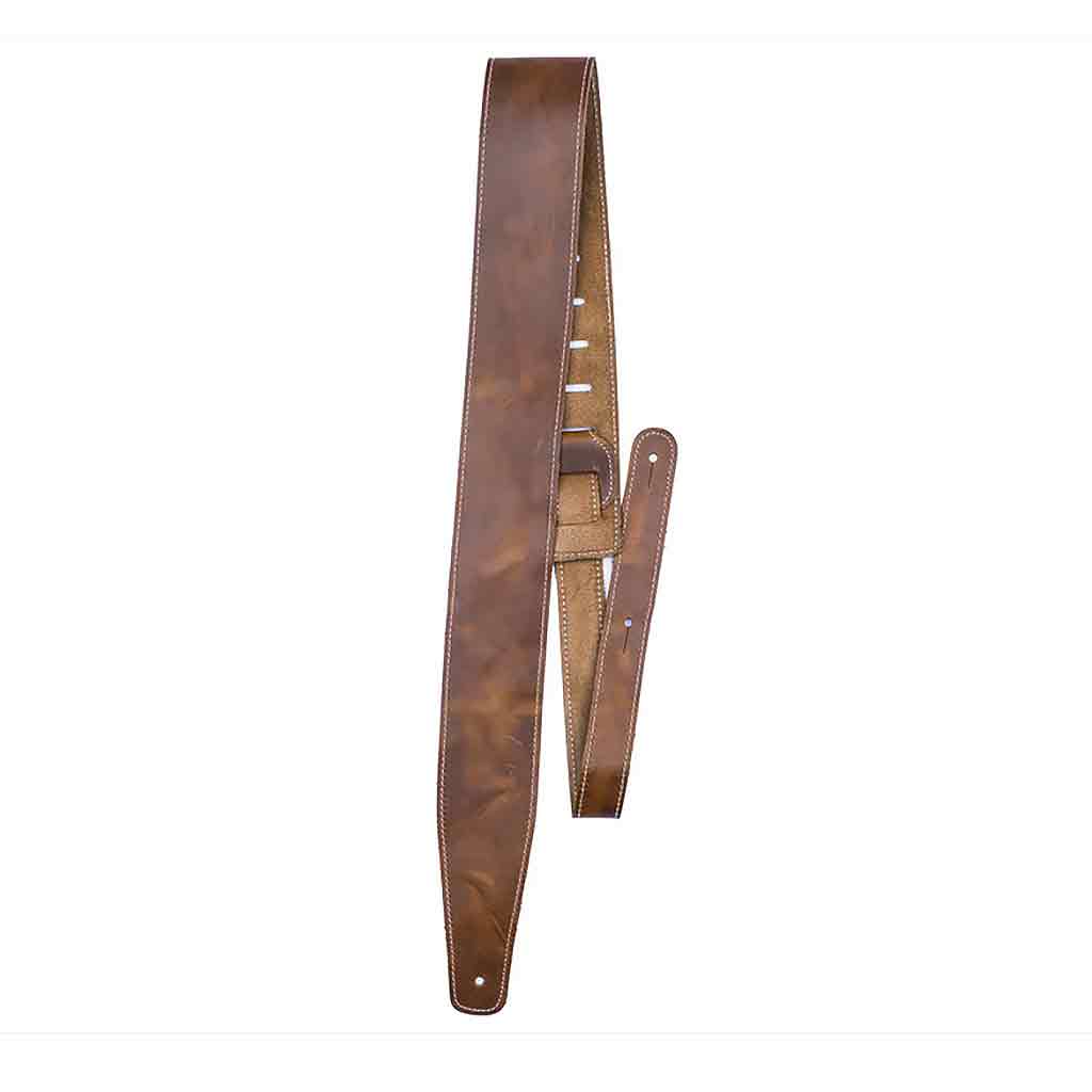 Perri's Leather 2.5" Tan Baseball Leather Guitar Strap - SP25S7049-Andy's Music