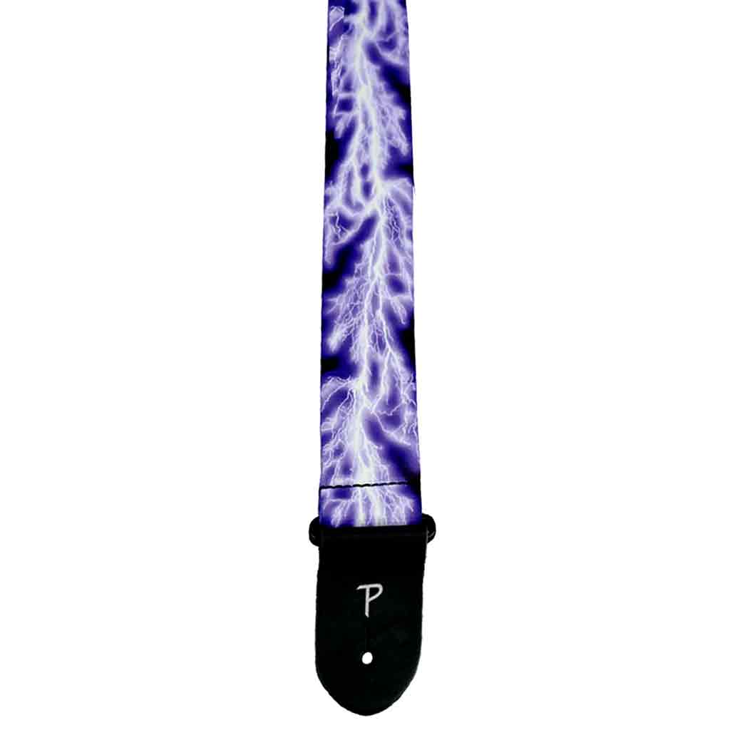 Perri's Leather Purple Lightning Bolt 2" Polyester Guitar Strap-Andy's Music