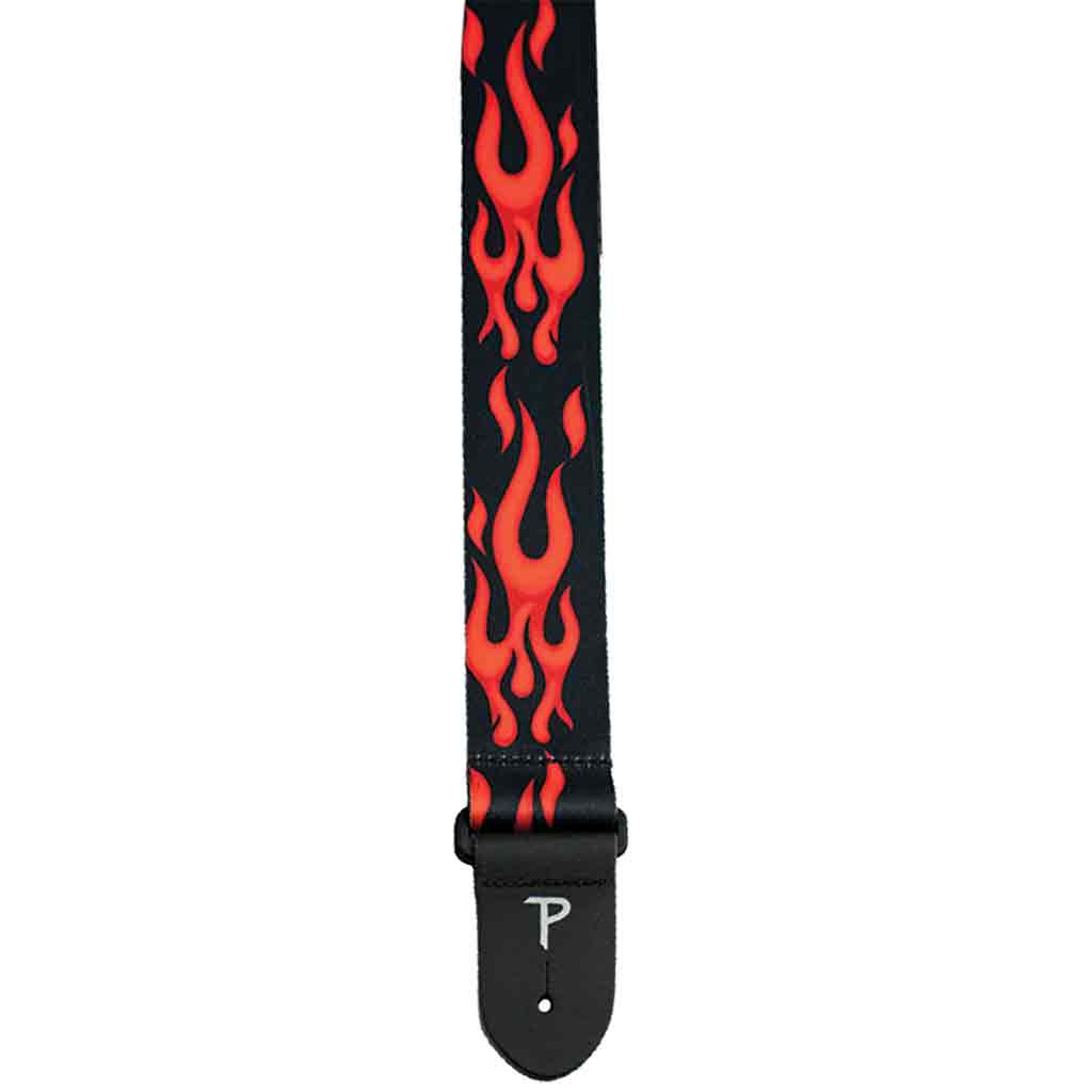 Perri's Leather Red Flame Guitar Strap-Andy's Music