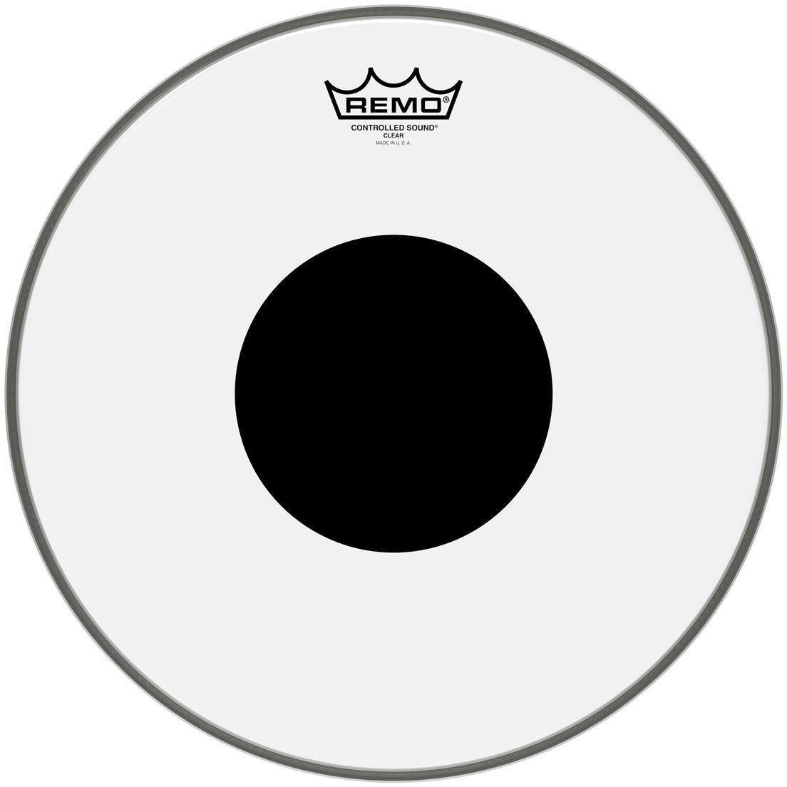 Remo Controlled Sound Black Dot Drumhead - Clear Marching Drum Head-Andy's Music