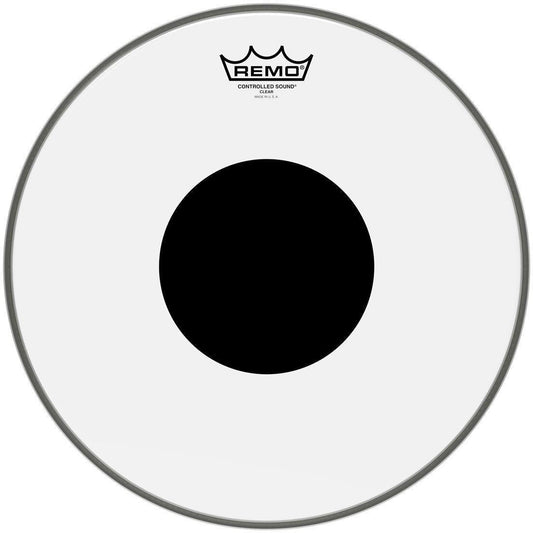 Remo Controlled Sound Black Dot Drumhead - Clear Marching Drum Head-Andy's Music