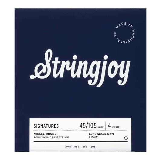 Stringjoy Bass Guitar Stings - Light Gauge (45-105) Long Scale Nickel Wound-Andy's Music