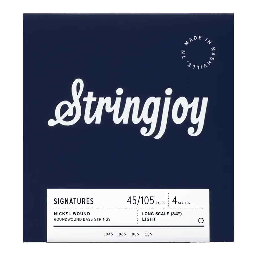 Stringjoy Bass Guitar Strings - Light Gauge (45-105) Long Scale Nickel Wound