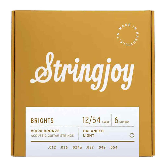 Stringjoy Brights 80/20 Bronze Acoustic Guitar Strings-Andy's Music