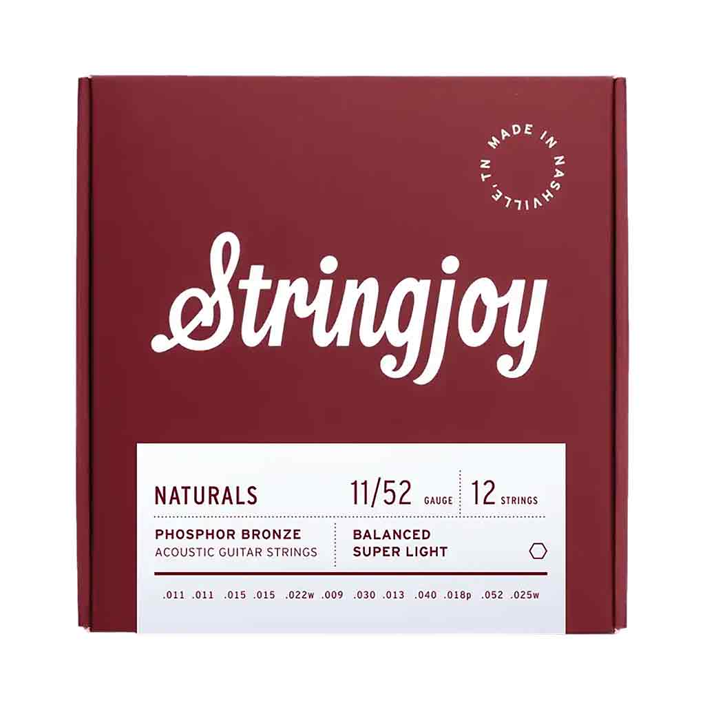 Stringjoy Strings- 6 & 12 String Phosphor Bronze Acoustic Guitar Strings-12-String 11-52-Andy's Music