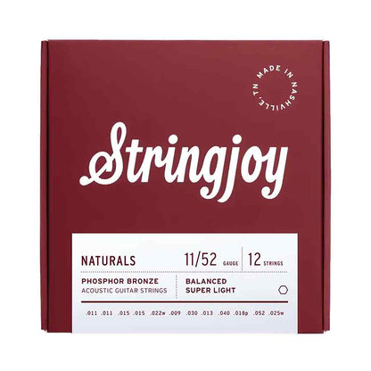 Stringjoy Strings- 6 & 12 String Phosphor Bronze Acoustic Guitar Strings-12-String 11-52-Andy's Music