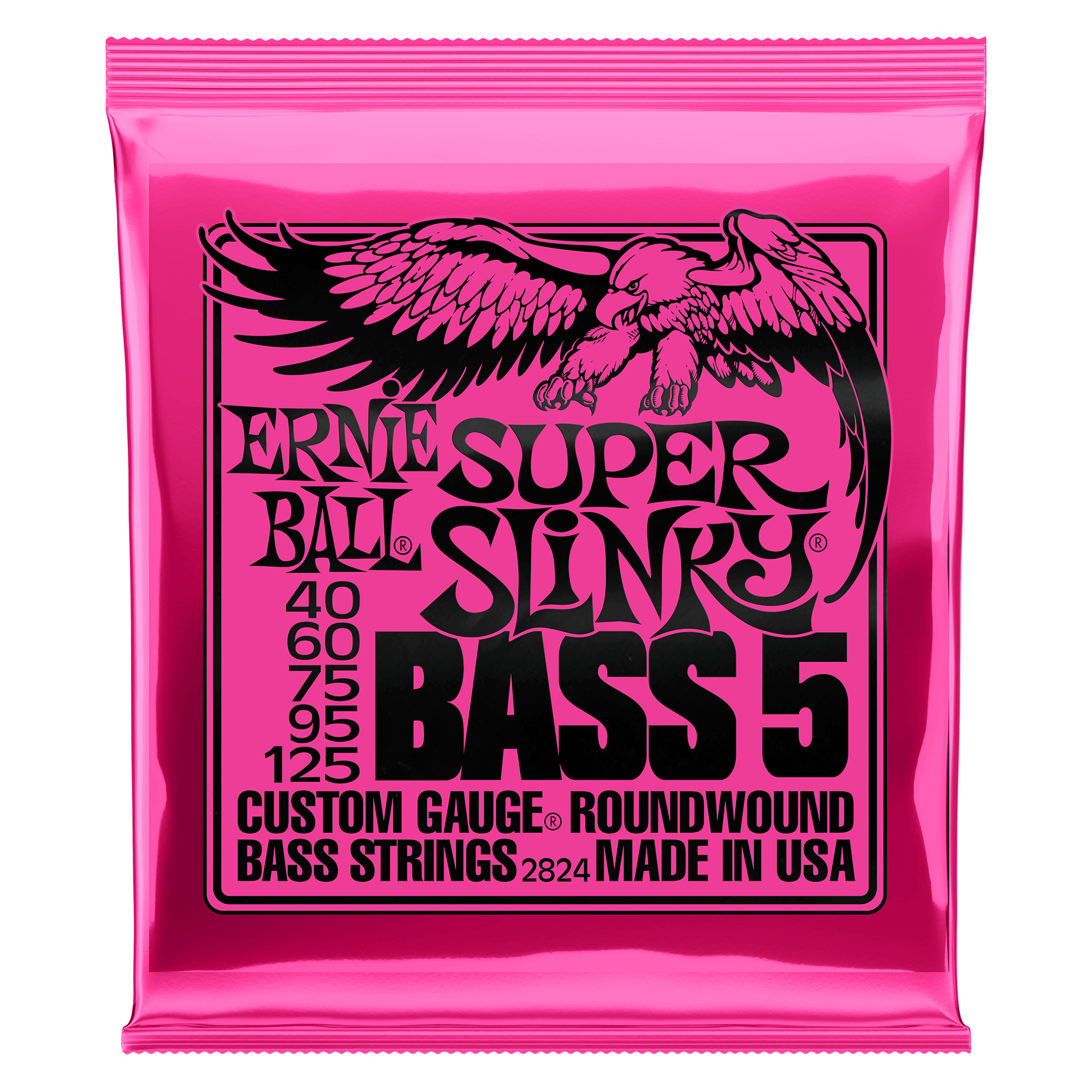 Super Slinky Nickel Wound 5-String Electric Bass Strings 40-125 Gauge