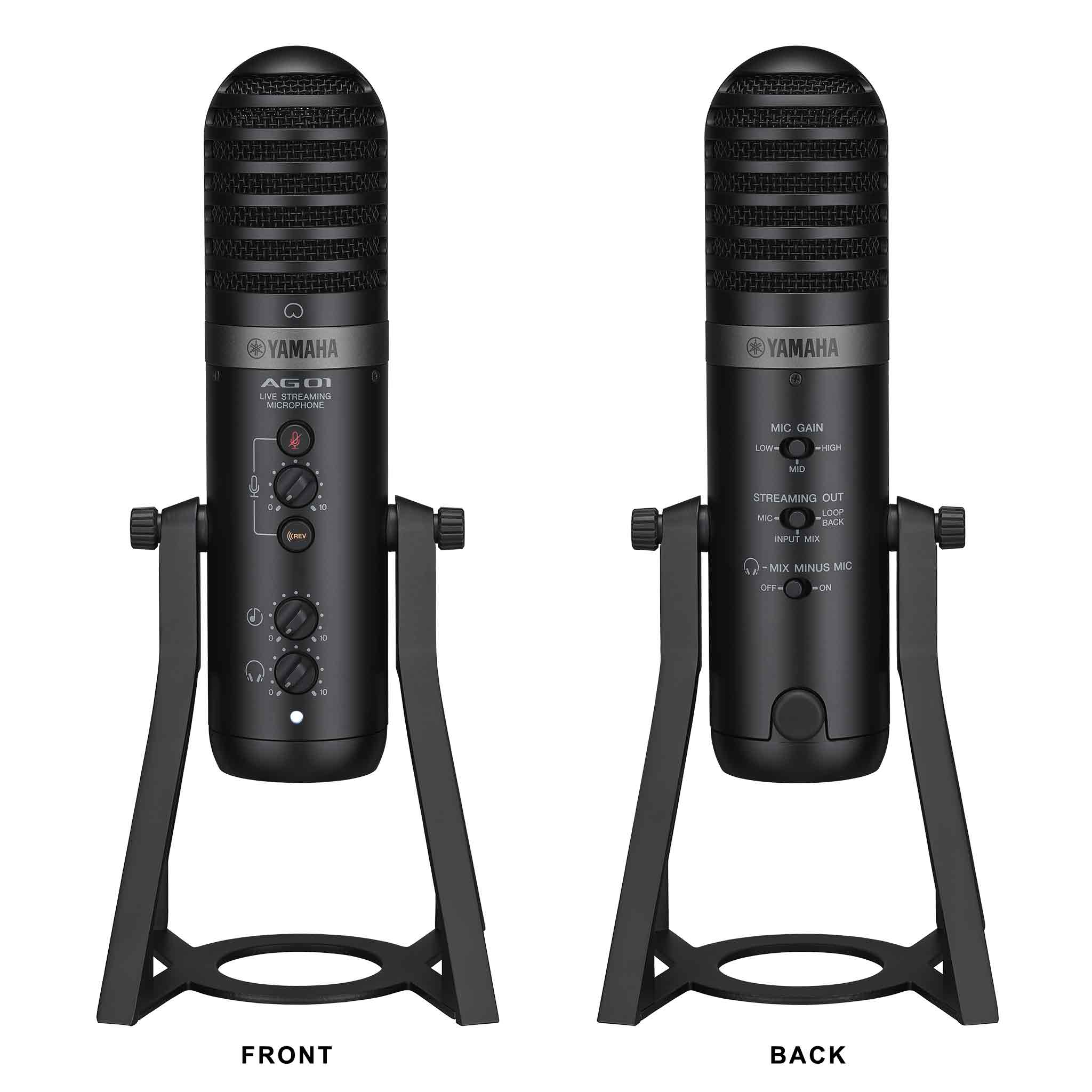 Yamaha AG01 Live Streaming USB Microphone-Black-Andy's Music