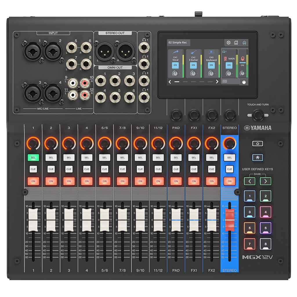 Yamaha MGX12V Digital Mixer - 18 Track Digital Console-MGX12VB-Andy's Music