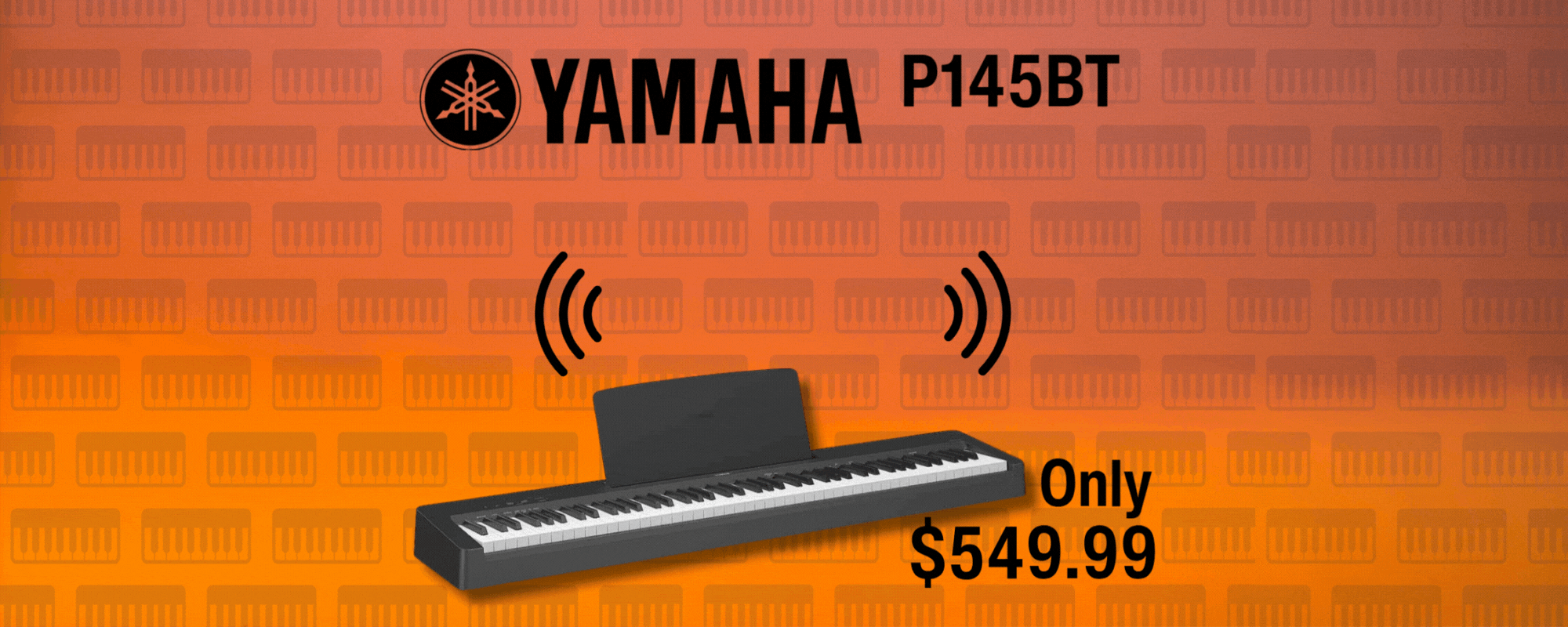 Yamaha P145T Digital Piano with 88 Keys and Bluetooth Capabilities