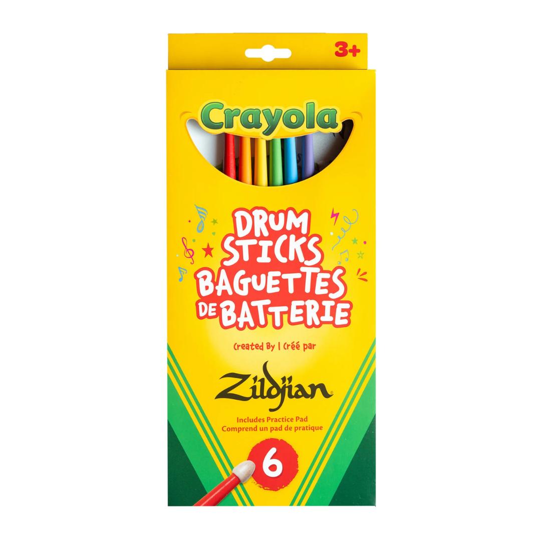 Zildjian x Crayola 6 Pack, Kids Drumsticks & Pad