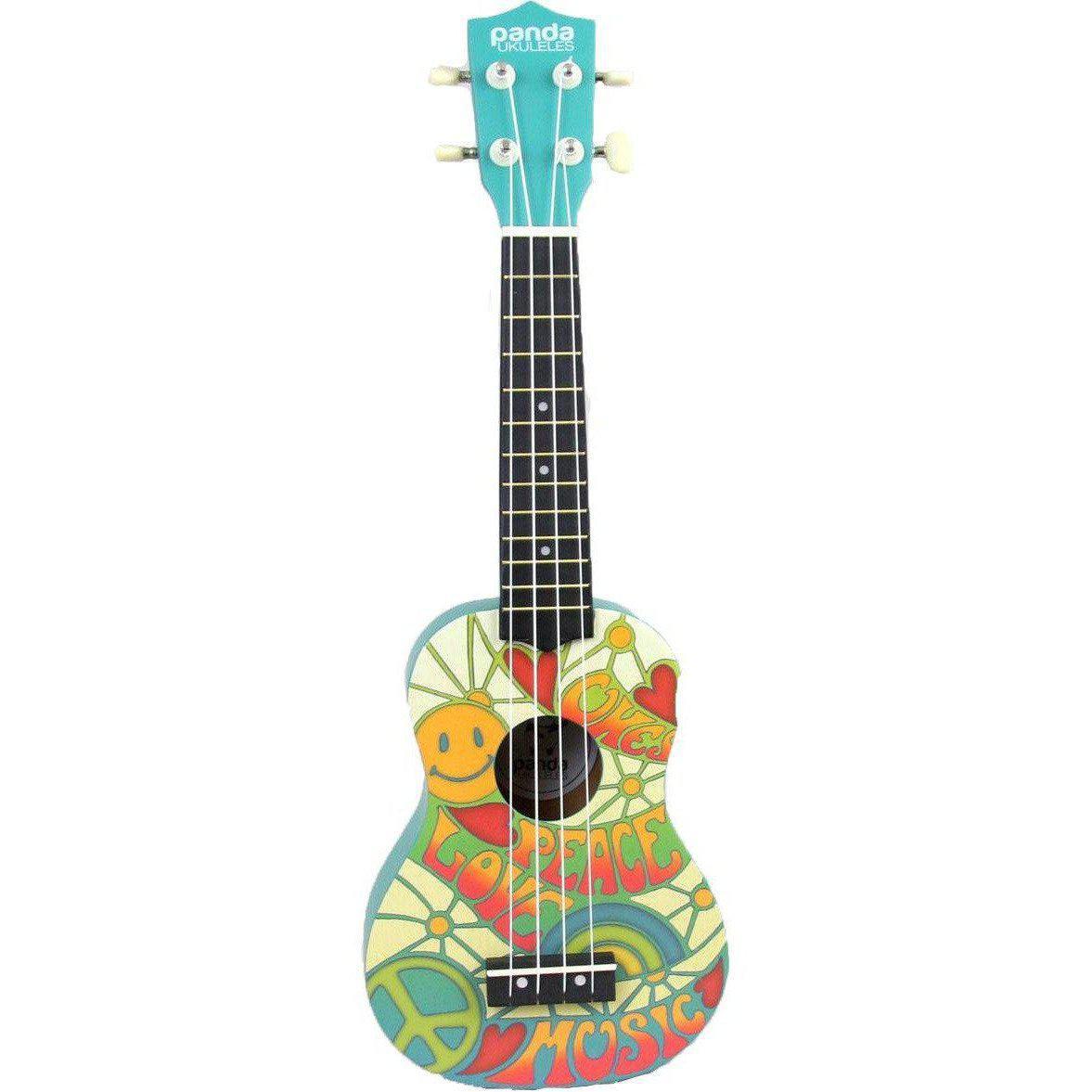 Amahi Panda Series Design Painted Soprano Ukulele-Peace and Love-Andy's Music