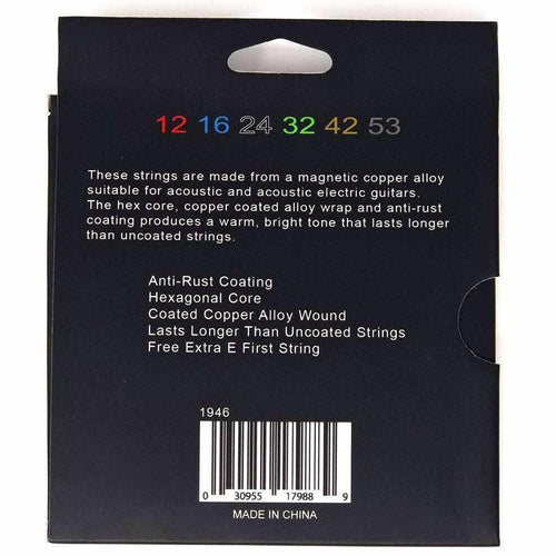 Coated Acoustic Guitar Strings Light Gauge - Extra High E