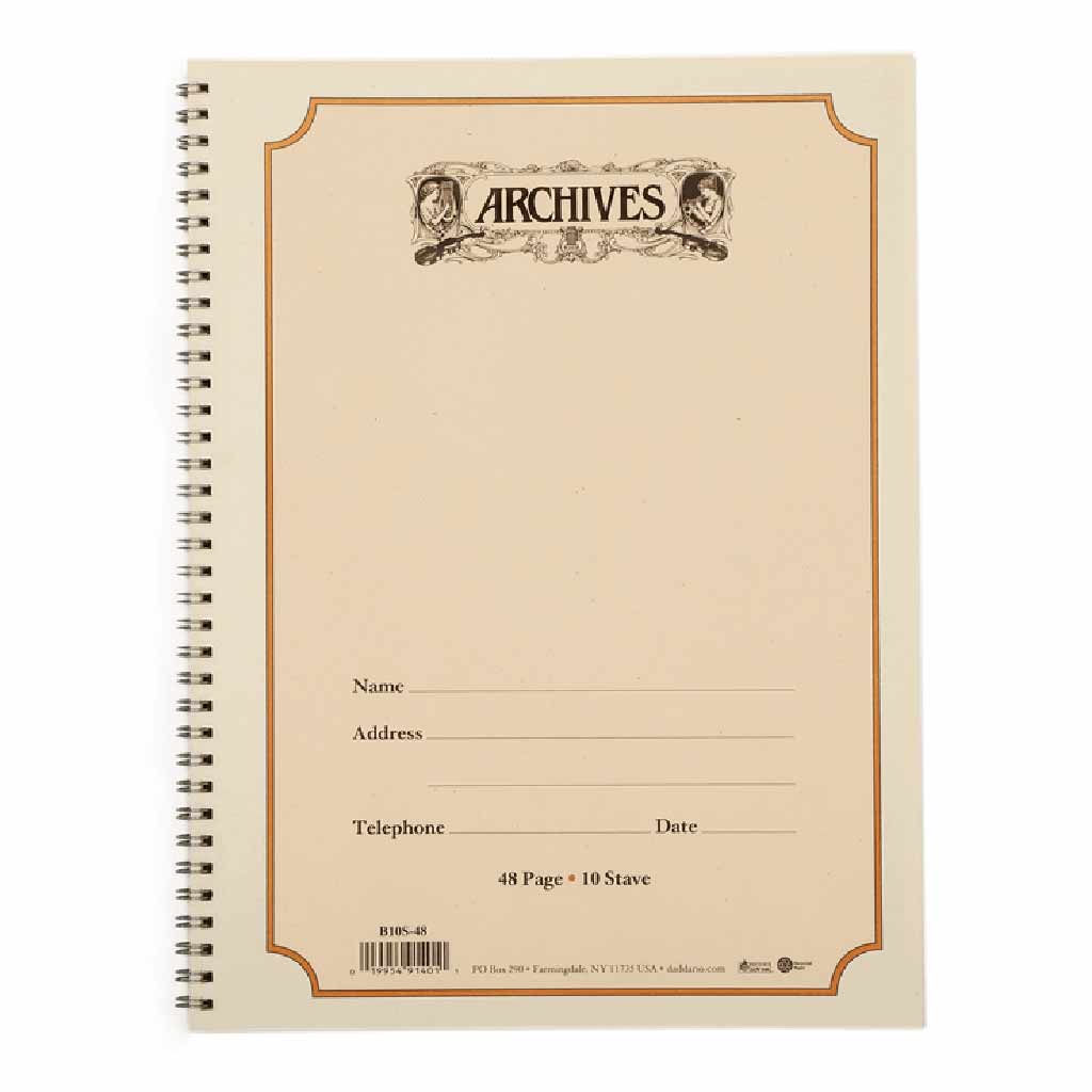 D'Addario Archives Spiral Bound Manuscript Notebook 10 Stave 48 Pages