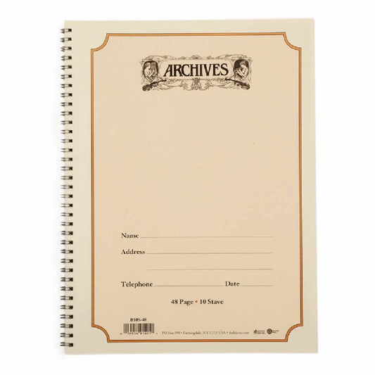 D'Addario Archives Spiral Bound Manuscript Notebook 10 Stave 48 Pages