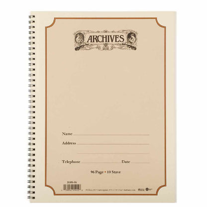 D'Addario Archives Spiral Bound Manuscript Notebook 10 Stave, 96 Pages