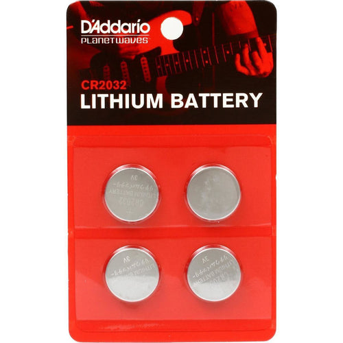 D'Addario CR2032 Lithium Battery, 4-pack