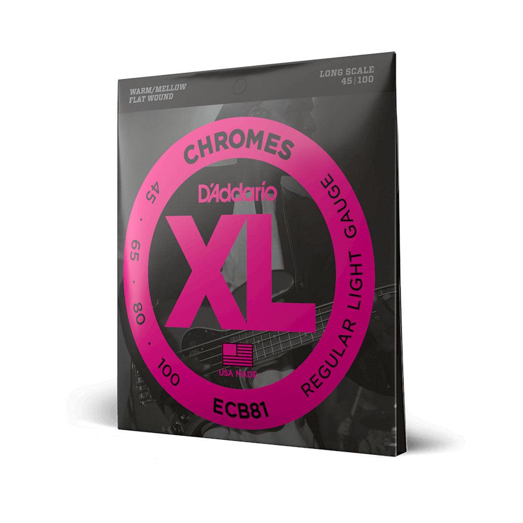 D'Addario Chromes Long Scale Bass Strings 45-100 ECB81-Andy's Music