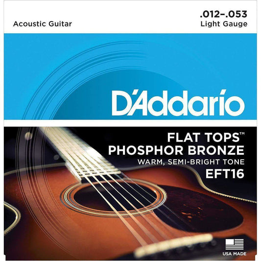 D'Addario EFT16 Phosphor Bronze Flat Tops, Light, 12-53-Andy's Music