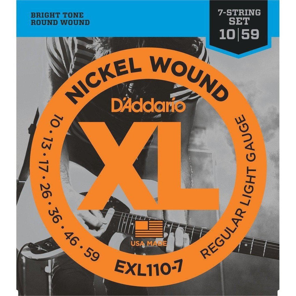 D'Addario EXL110-7 Nickel Wound, 7-String, Regular Light, 10-59