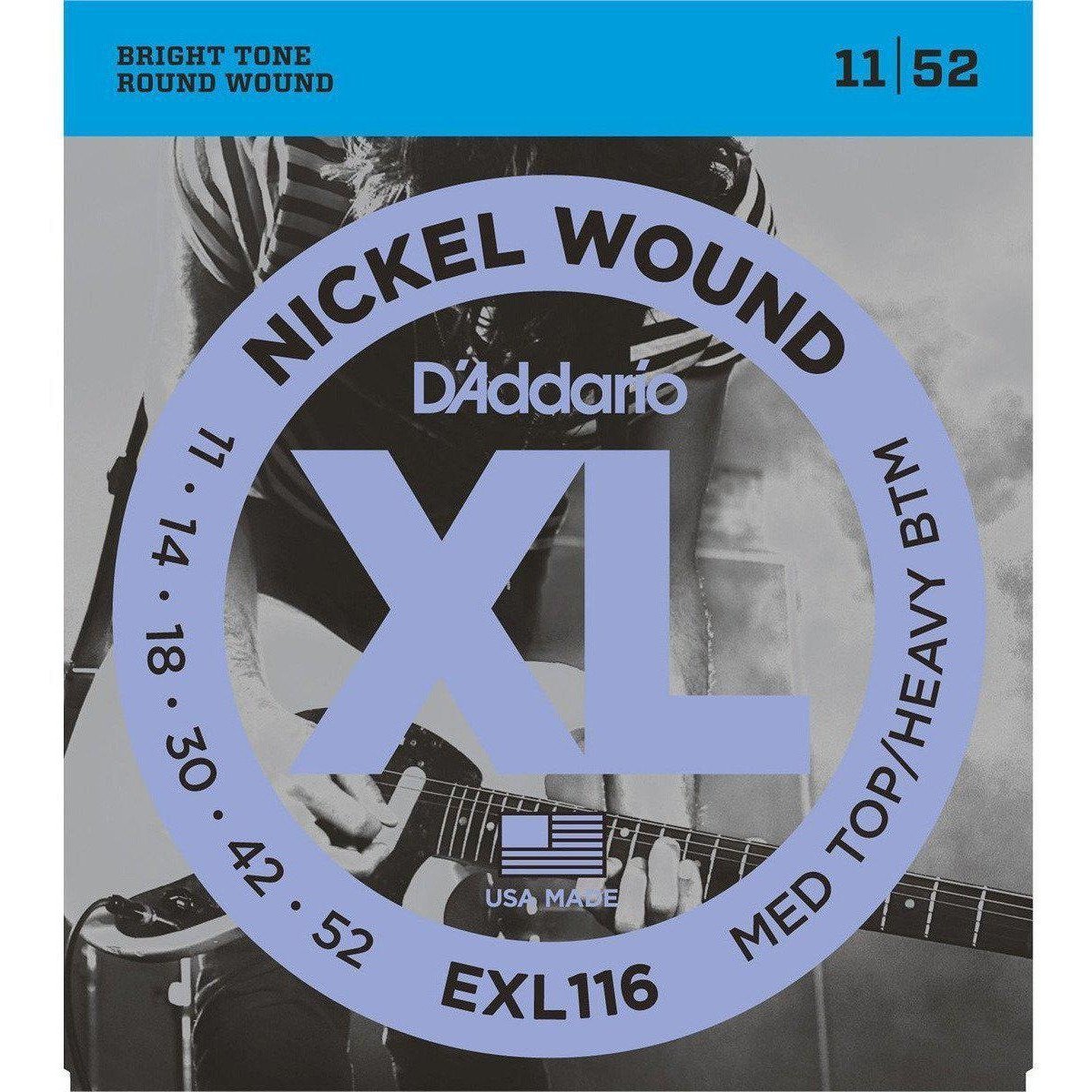 D'Addario EXL116 Nickel Wound, Medium Top/Heavy Bottom, 11-52-Andy's Music