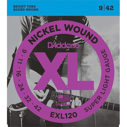 D'Addario EXL120 Nickel Wound, Super Light, 09-42-Andy's Music