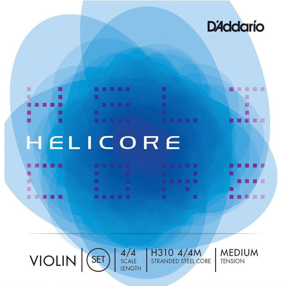 D'Addario Helicore Violin String Set, 4/4 Scale, Medium Tension-Andy's Music