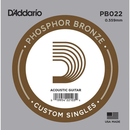 D'Addario Phosphor Bronze Wound Single String-.022-Andy's Music
