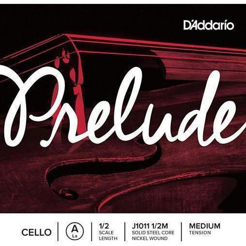 D'Addario Prelude Cello Single String, 1/2 Scale, Medium Tension
