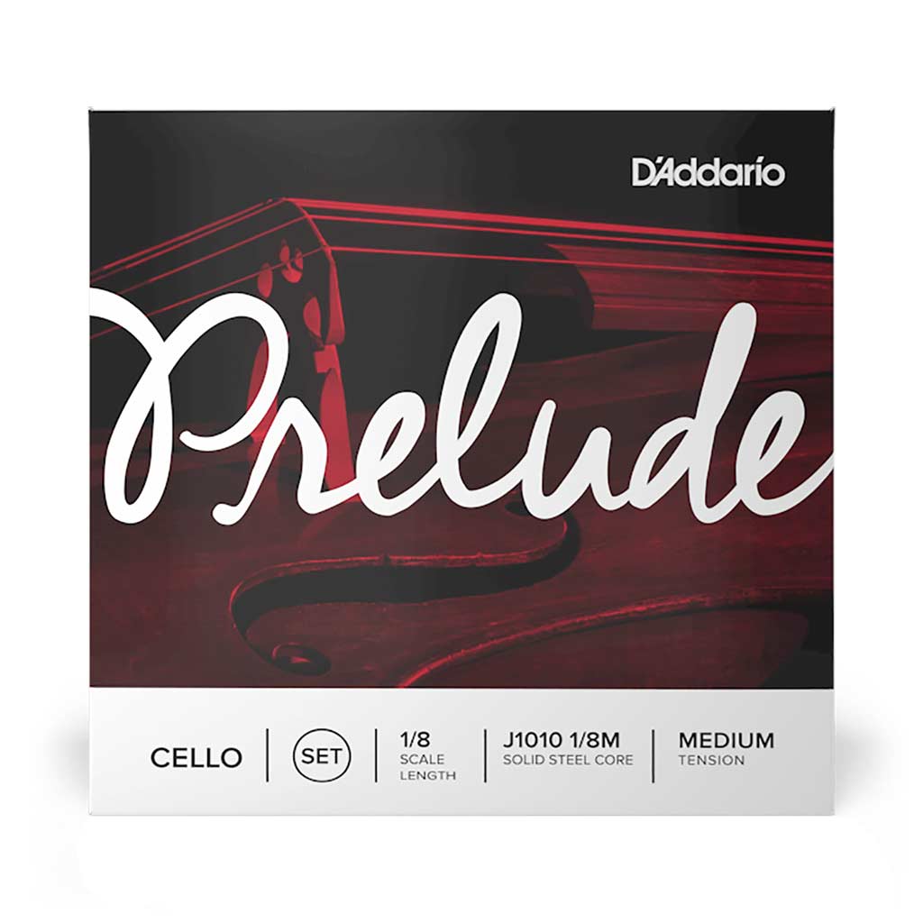 D'Addario Prelude Cello String Set, Medium Tension-1/8-Andy's Music