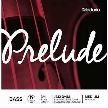 D'Addario Prelude Upright Bass Single String, 3/4 Scale, Medium Tension-D String-Andy's Music