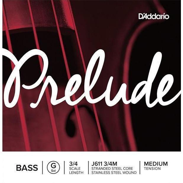 D'Addario Prelude Upright Bass Single String, 3/4 Scale, Medium Tension-G String-Andy's Music