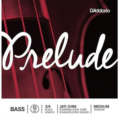 D'Addario Prelude Upright Bass Single String, 3/4 Scale, Medium Tension-G String-Andy's Music