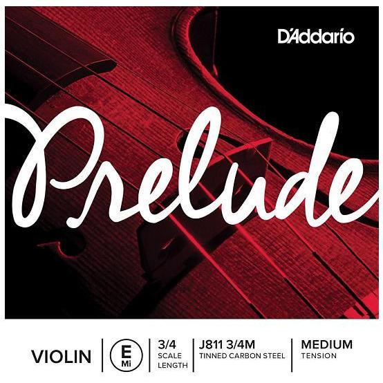D'Addario Prelude Violin Single String, 3/4 Scale, Medium Tension-E-Andy's Music