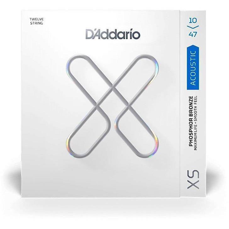D'Addario XS Phosphor Bronze Coated Acoustic Guitar Strings-12-String Light 10-47-Andy's Music