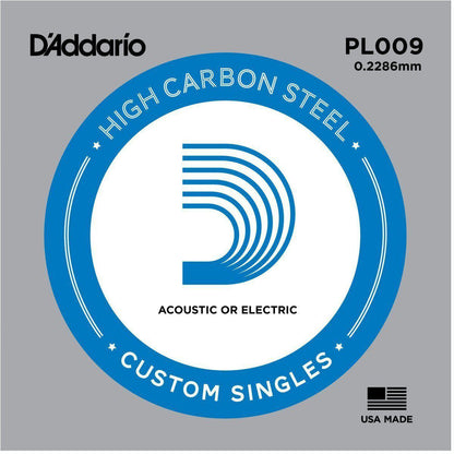 D'addario Plain Steel Single String-.009-Andy's Music