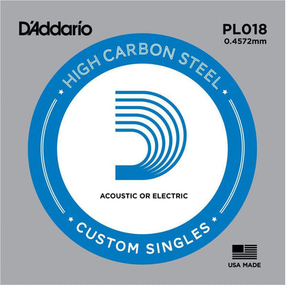 D'addario Plain Steel Single String-.018-Andy's Music