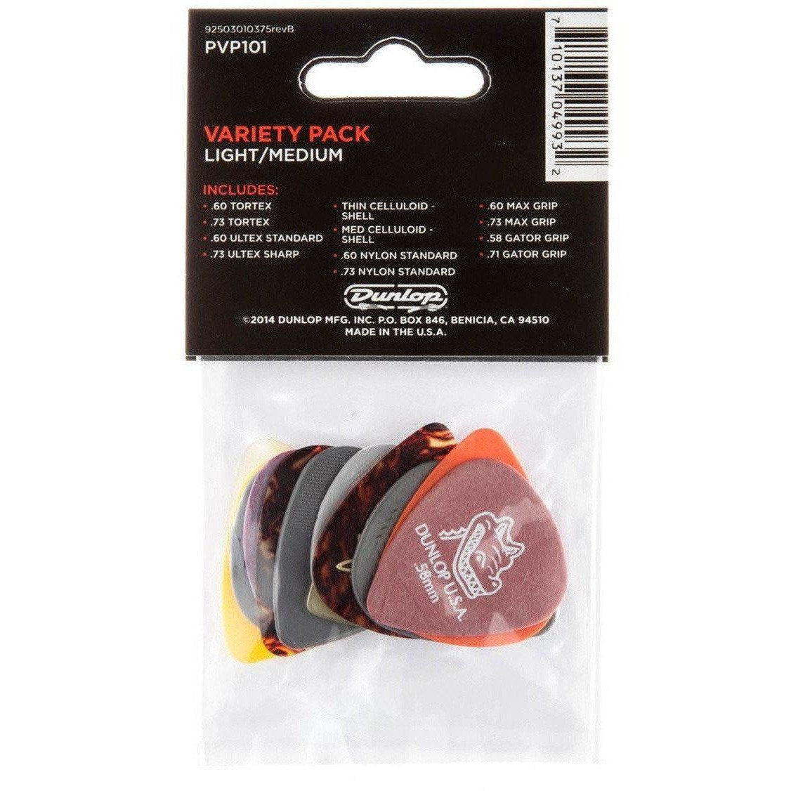 Dunlop Light/Medium Pick Variety 12 Pack PVP101-Andy's Music