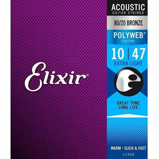 Elixir PolyWeb 80/20 Acoustic Extra Light 10-47, 11000-Andy's Music