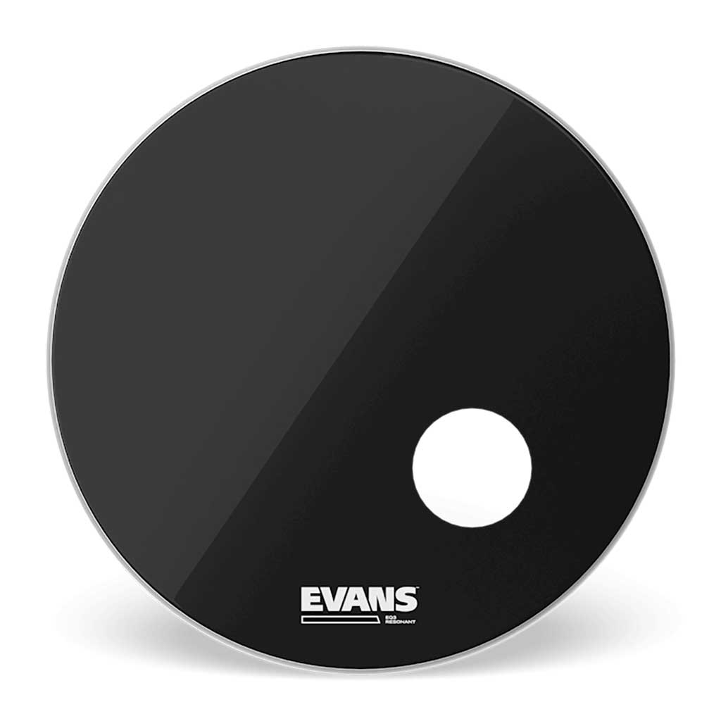 Evans EQ3 Resonant Series Black Bass Drum Head, 22 Inch-Andy's Music