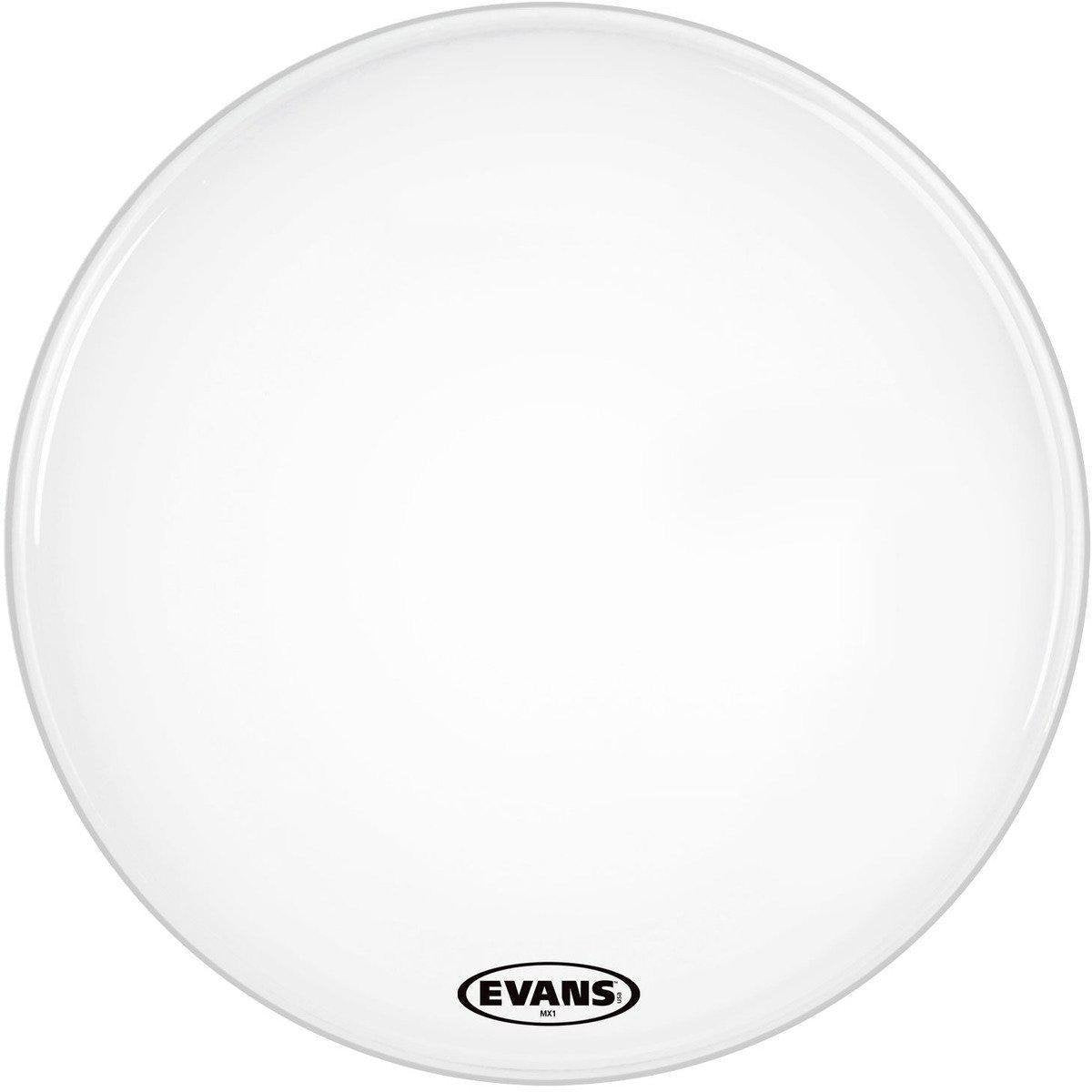 Evans MX 1 White Marching Bass Drumhead-Andy's Music