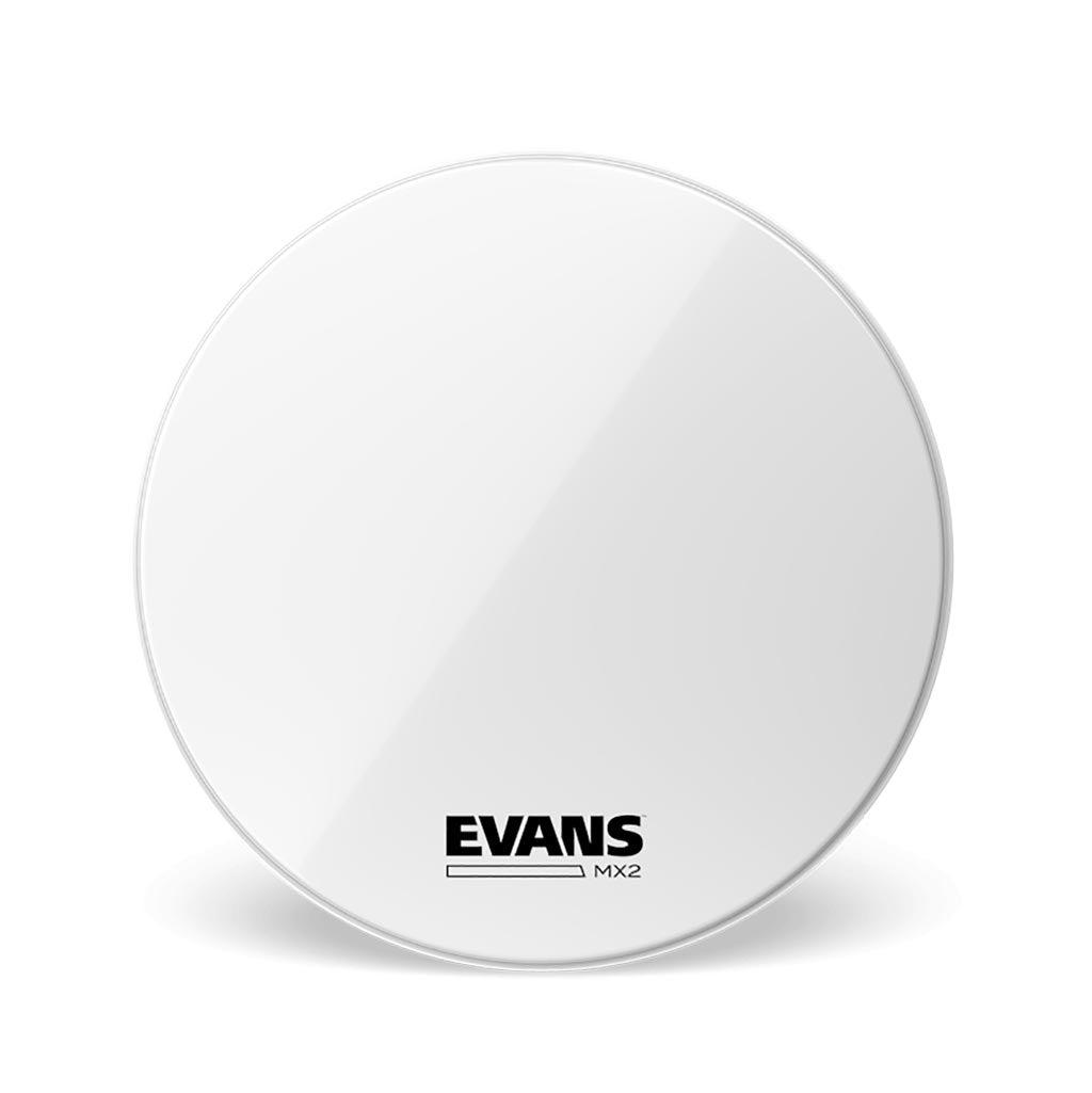 Evans MX2 White Marching Bass Drumheads